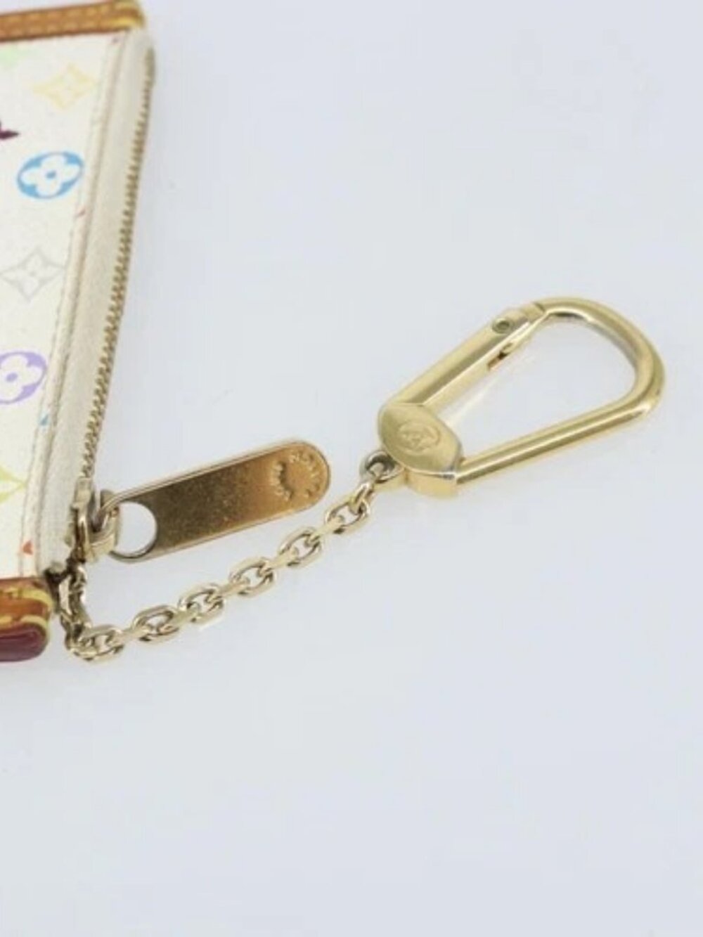 LOUIS VUITTON Monogram Multicolor Pochette Cles Purse White M92655 Auth 172025 - Picture 8 of 16